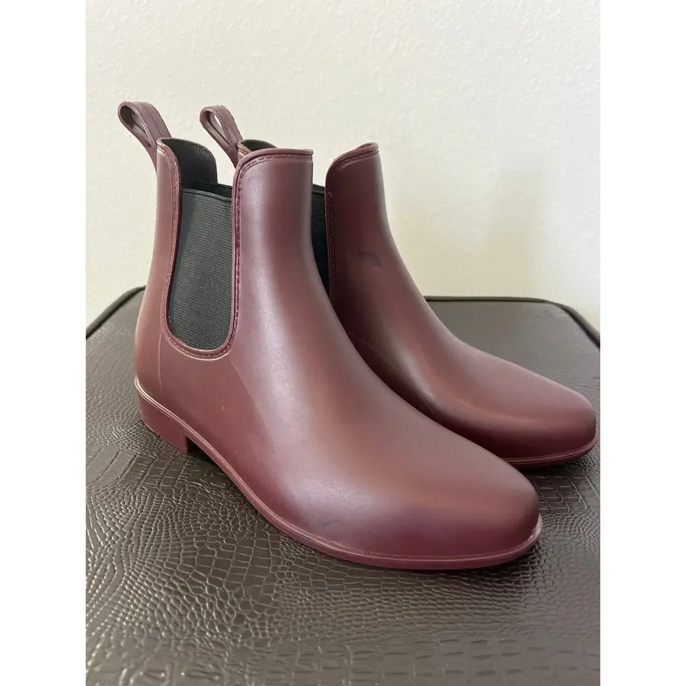 A NEW DAY Burgundy Ankle Rubber Rain Boots - Picture 2 of 9